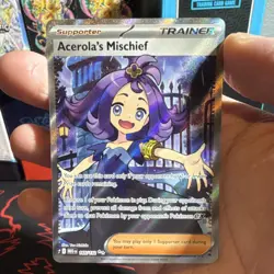 Pokemon Acerola's Mischief Full Art Ultra Rare Holo 165/132 Me01 Mega Evolution - Image 1