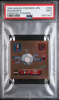 1998 AMADA POKEMON JAPANESE SUPER DX STICKERS #D60 MAGNEMITE PSA 9 - Image 1
