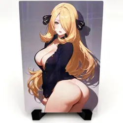PokeGirl Cynthia Sexy Hot Anime Waifu Girl Doujin Lewd Goddess Story Art Card - Image 1