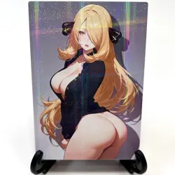 PokeGirl Cynthia Sexy Hot Anime Waifu Girl Doujin Lewd Goddess Story Art Card - Image 2