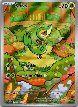 Snivy 087/086 NM Pokemon Card TCG Black Bolt IR Illustration Rare - Image 1