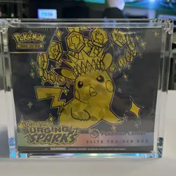 Surging sparks Pokemon centre elite trainer box acrylic case Pokemon Card Sealed - Image 1