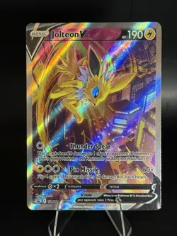 Jolteon v SWSH183 VMAX Premium Collection Pokemon TCG Holo Black Star Promo Card - Image 1