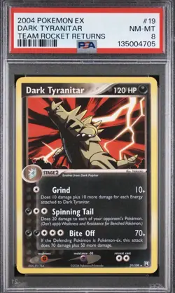 Dark Tyranitar 19/109 PSA 8 Non-holo Team Rocket Returns Pokemon Card 🔥🔥 - Image 1