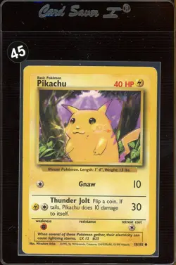 Pikachu 58/102 Yellow Cheeks Pokemon Card 1999 Base Set LP - Image 1