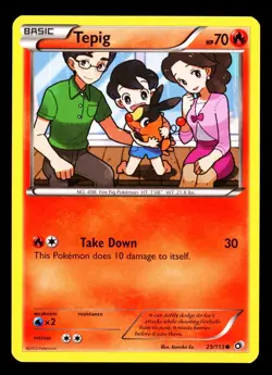 2013 Pokemon Black & White Legendary Treasures Tepig 25/113 - Image 1