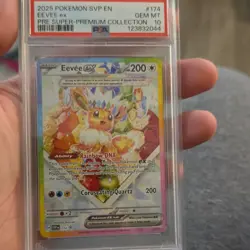 Pokemon TCG Eevee ex SVP Promo Holo EX 200 HP 174 PSA 10 GEM MT 2025 - Image 1