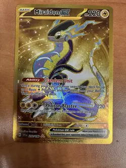 Pokemon TCG Miraidon EX 253/198 Scarlet & Violet Holo Gold Secret Rare - Image 1