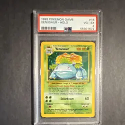 Pokemon Venusaur Base Set Holo Rare PSA 4 15/102 1999 English TCG - Image 1
