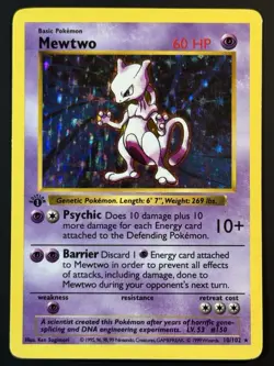 Pokemon Mewtwo 10/102 Holo 1st Edition Base Set - HP - Image 1