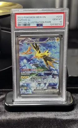 2023 POKEMON MEW EN-151 ZAPDOS EX #202 SPL ILLUSTRATION RARE PSA 9 - Image 3