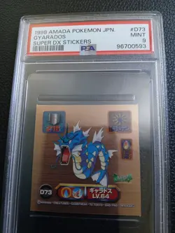 1998 AMADA POKEMON JAPANESE PSA 9 SUPER DX STICKERS MINI GYARADOS #D73 BRONZE - Image 2