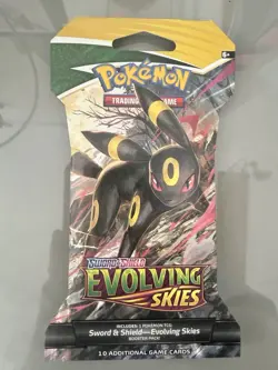 Pokemon TCG Evolving Skies Sleeved Booster Pack Umbreon Art New and Sealed - Image 1