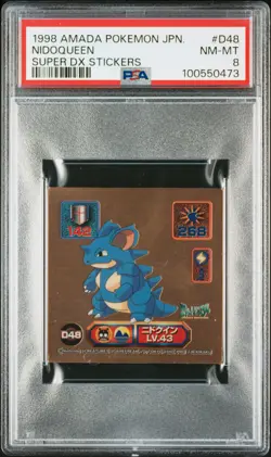 1998 AMADA POKEMON JPN SUPER DX STICKERS #D48 NIDOQUEEN PSA 8 - Image 1