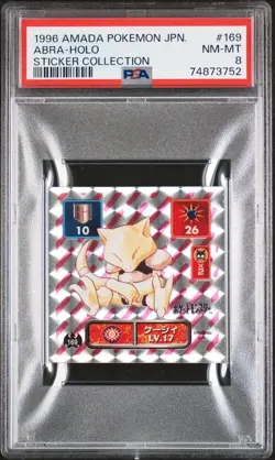 1996 AMADA POKEMON JPN STICKER COLL #169 ABRA-HOLO PSA 8 - Image 1