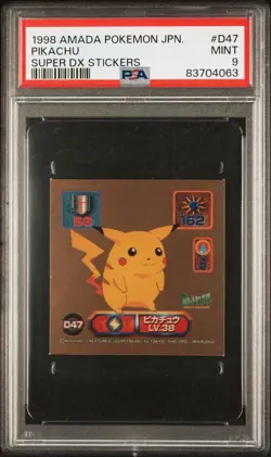1998 Amada Pokemon Japanese Pikachu Super DX D47 - PSA 9 - Image 1