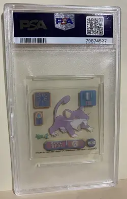 1998 AMADA POKEMON JPN SUPER DX STICKERS #D09 RATTATA PSA 9 - Image 2