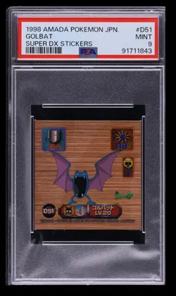 1998 Pokemon Amada Super DX Stickers Golbat PSA 9 Japanese #D51 Bronze - Image 1