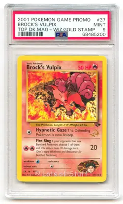 PSA 9 MINT Brock's Vulpix W Stamp Promo 2000 Pokemon WOTC Top Deck 37/132 -00 - Image 1