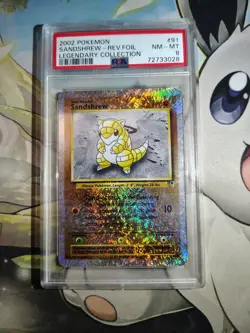 Sandshrew Legendary Collection Reverse Holo 91/110 PSA 8 NM-MT Pokemon 2002 - Image 1