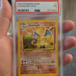 Pokemon TCG Charizard Base Set Holo Rare Dragon 120 HP 100 Attack PSA 7 004/102 - Image 1