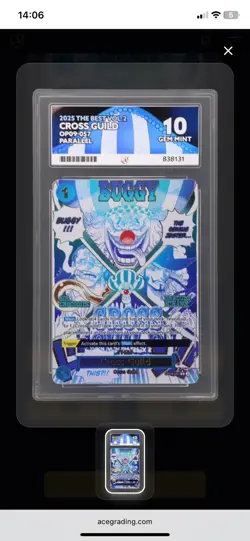 Ace 10 Cross Guild - PERFECT SUBGRADES - OP09-057 Manga Event - One Piece TCG - Image 3