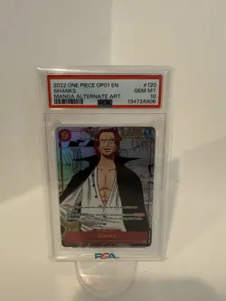 One Piece CCG Romance Dawn Shanks manga OP01-120 Secret Rare Alt Art Foil PSA 10 - Image 1