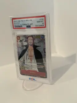 One Piece CCG Romance Dawn Shanks manga OP01-120 Secret Rare Alt Art Foil PSA 10 - Image 2