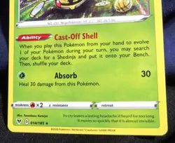 2020 Pokemon Ninjask 014/185 Vivid Voltage English Pokemon Card TCG - EX+ - Image 3