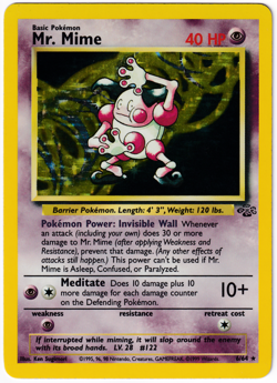 MR. MIME 6/64 HOLO RARE Jungle Set Pokemon Card NM - Image 1