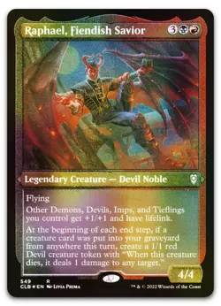 Raphael, Fiendish Savior (Foil Etched) #549 (NM) Baldur's Gate CLB Magic MTG - Image 1