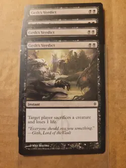 4x MTG Magic the Gathering Geth's Verdict (61/180) New Phyrexia LP Playset x 4 - Image 1