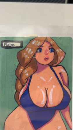 Magic MTG Altered Painted Plains Land HANDPAINTED - Image 2