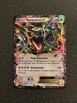Pokemon Rayquaza EX XY69 Shiny Black Star Promo Card LP Condition - Image 1