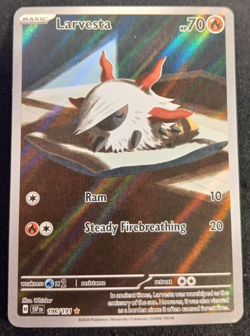Larvesta 196/191 S&V Surging Sparks Illustration Rare Holo NM Pokemon Card - Image 1
