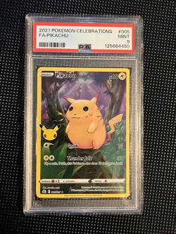 2021 Pokemon Pikachu Full Art 005/025 Celebrations English PSA 9 - Image 1