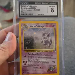 Pokemon TCG Sabrina's Gengar Gym Heroes Holo Rare Shadow 80 HP CGC 8 14/132 - Image 1