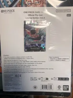 One Piece English Official Playmat Limited Edition Vol. 4 w/ Zoro Promo - SEALED - Image 2