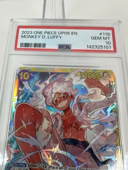 One Piece Monkey D Luffy PSA 10 OP05-119 SEC Awakening Of The New Era - Image 5