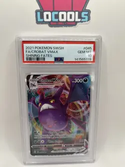 2021 POKEMON SWORD & SHIELD SHINING FATES #045 FULL ART/CROBAT VMAX PSA 10 - Image 1