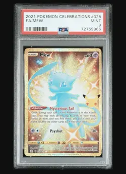 Pokemon Mew Full Art Secret Rare Holo Celebrations 025/025 PSA 9 English 2021 - Image 1
