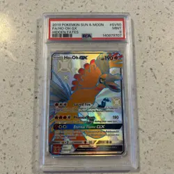 2019 POKEMON SUN & MOON HIDDEN FATES #SV50 FULL ART/HO-OH GX PSA 9 - Image 1
