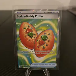 Pokemon Buddy-Buddy Poffin 167/132 SV Base Gold Secret Rare NM - Image 1