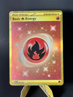 Pokemon TCG Obsidian Flames Secret Rare Holo Card Basic Fire Energy 230/197 - Image 1