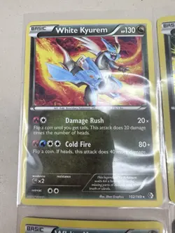 Pokemon WHITE KYUREM and Black Kyurem Card Lot of 4 - Holo, EX Lot - Image 2