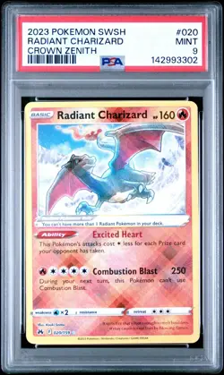 PSA 9 RADIANT CHARIZARD 020/159 SHINY CROWN ZENITH POKEMON ✨ - Image 1