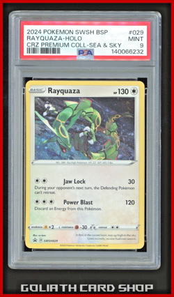 PSA 9 2024 Rayquaza SwSh029 Black Star Promo - CRZ Premium Sea & Sky Pokemon - Image 1