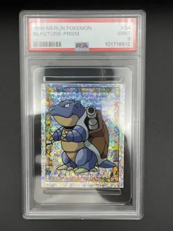 PSA 9 MINT 1999 MERLIN POKEMON #S4 BLASTOISE - PRISM - Image 1