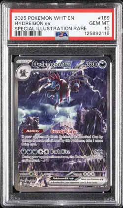 2025 POKEMON WHT EN-WHITE FLARE SPECIAL ILLUSTRATION RARE HYDREIGON EX PSA 10 - Image 1