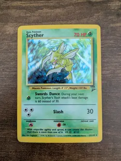 Pokemon TCG Scyther Base Set 2 Holo Unlimited Rare Card 17/130 - Image 1